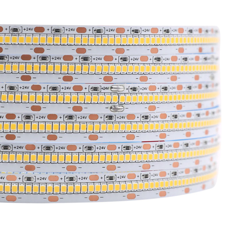 24V White Extra Bright LED Strip Lights 10mm 2100 SMD2025 LEDs 16ft